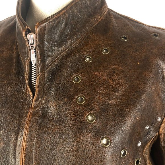 *SOLD* West End Brown Leather Full Zip Jacket Sz M - Picture 5 of 12